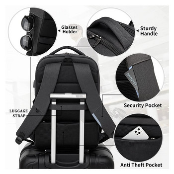 Раница за лаптоп за мъже 17,3\'\' раница с голям капацитет Чанта с USB порт Бизнес раница Oxford Устойчива на износване водоустойчива чанта за пътуване