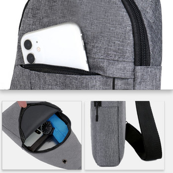 Ανδρική τσάντα στήθους Casual τσάντες μέσης με θύρα φόρτισης USB Ταξίδι Πορτοφόλια μεταφοράς τηλεφώνου Organizer Crossbody Small Fanny Pack