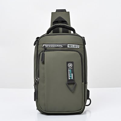 Muška torba za rame Naprtnjača Messenger Torbe za prsa Višenamjenski USB punjenje Ruksak preko ramena Najlonska vanjska torba za prsa