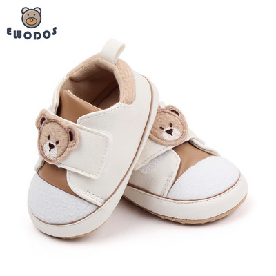 EWODOS 3-11M Sugar Copii copii Copii Băieți Fete Pantofi casual din PU Cu desene animate drăguț Cap de urs Pantofi anti-alunecare Pantofi minunati pentru bebeluși