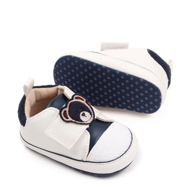 EWODOS 3-11M imikud, väikelapsed, lapsed, poisid, tüdrukud, vabaaja PU-kingad Armsad karupea mustriga libisemiskindlad kingad Armsad beebikingad