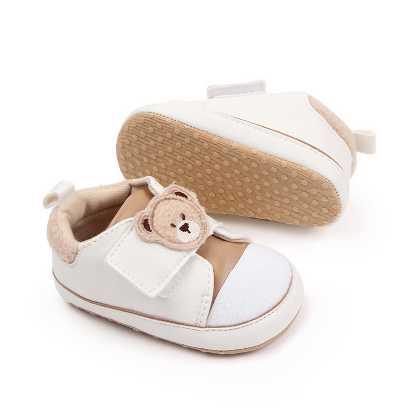 EWODOS 3-11M imikud, väikelapsed, lapsed, poisid, tüdrukud, vabaaja PU-kingad Armsad karupea mustriga libisemiskindlad kingad Armsad beebikingad