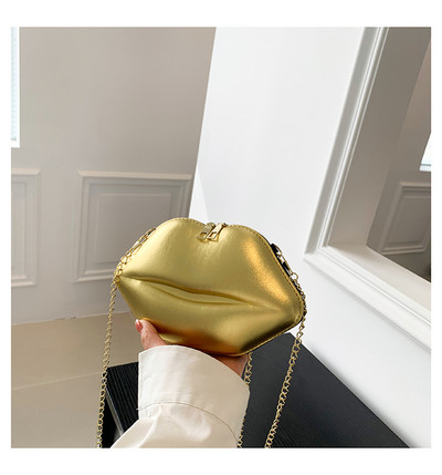 Luxusné dizajnérske dámske kabelky 2022 Nová dámska kabelka cez rameno s potlačou pier, pevná zipsová kabelka cez rameno, trendová značka, čisto farebná kabelka