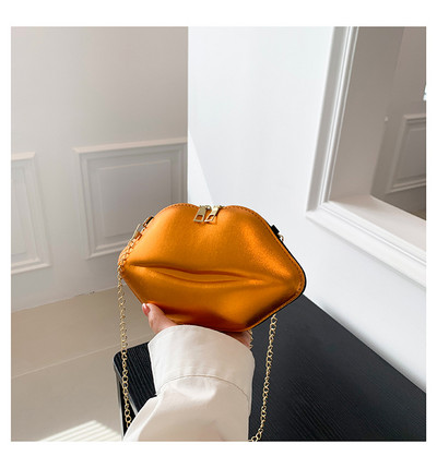 Luxusné dizajnérske dámske kabelky 2022 Nová dámska kabelka cez rameno s potlačou pier, pevná zipsová kabelka cez rameno, trendová značka, čisto farebná kabelka