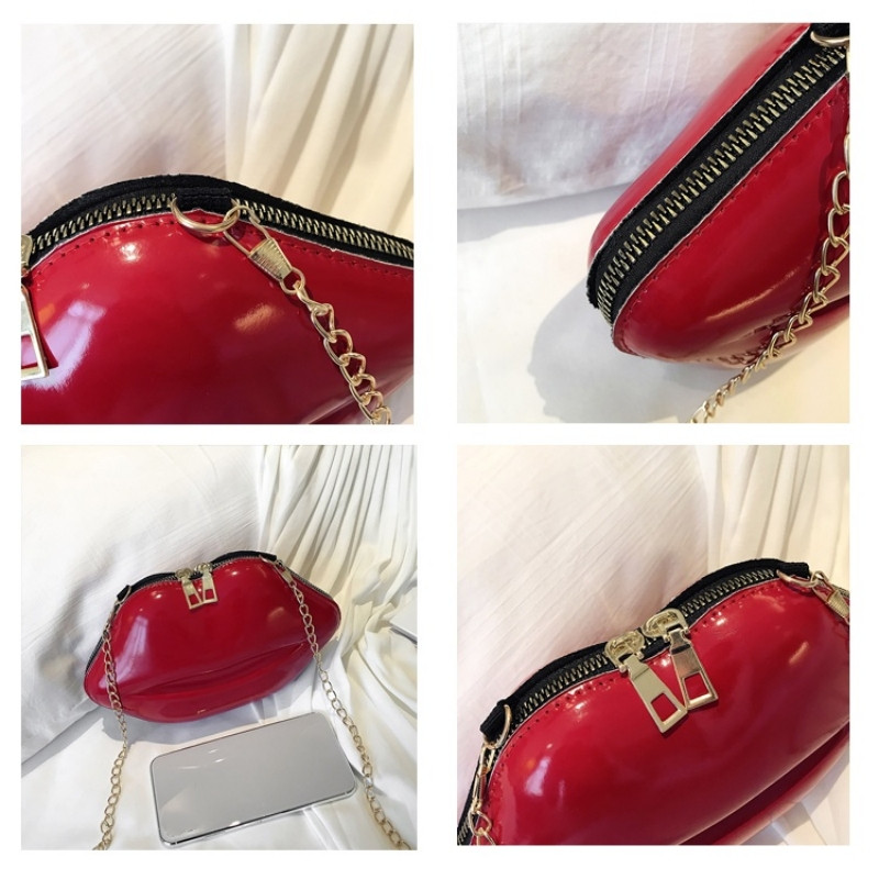 Luxusné dizajnérske dámske kabelky 2022 Nová dámska kabelka cez rameno s potlačou pier, pevná zipsová kabelka cez rameno, trendová značka, čisto farebná kabelka