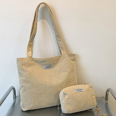 Γυναικείες τσάντες 2 τμχ Ελαφρύ Σετ τσαντάκι κοτλέ τσάντα τσάντα μεγάλης χωρητικότητας Τσάντα χιαστί και τσάντα τσάντα casual commuting