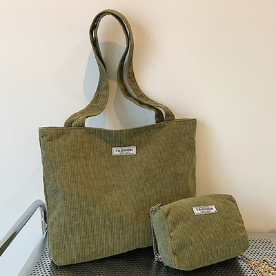 Γυναικείες τσάντες 2 τμχ Ελαφρύ Σετ τσαντάκι κοτλέ τσάντα τσάντα μεγάλης χωρητικότητας Τσάντα χιαστί και τσάντα τσάντα casual commuting