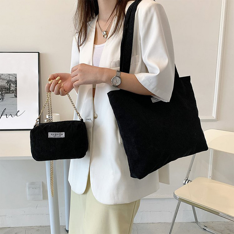 Γυναικείες τσάντες 2 τμχ Ελαφρύ Σετ τσαντάκι κοτλέ τσάντα τσάντα μεγάλης χωρητικότητας Τσάντα χιαστί και τσάντα τσάντα casual commuting