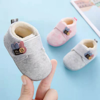 Aranyos baba téli őszi sétálócipő fiúknak, lányoknak Első Walkers tiszta pamut puha talpú, ugrásgátló csecsemő tipegő cipő