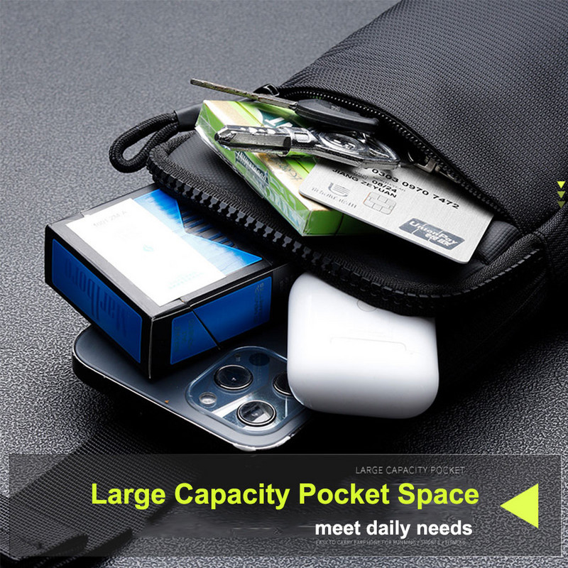 Ležerna muška torba za prsa na rame Najlonska vodootporna torba za remenje za sport na otvorenom, trčanje, biciklizam Torba za pojas velikog kapaciteta Torba za putni telefon