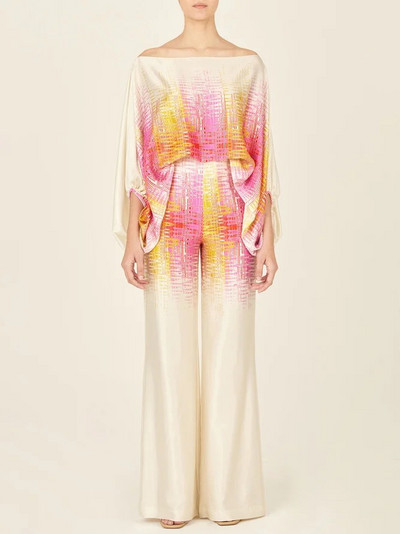 Σετ παντελονιών σετ δύο τεμαχίων για γυναίκες 2023 Μπλούζες με στάμπα με φαρδιά πόδι Παντελόνια κοστούμια 2 τεμαχίων Conjuntos De Pantalones Traf