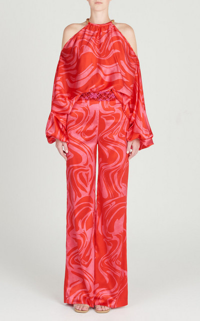 Σετ παντελονιών σετ δύο τεμαχίων για γυναίκες 2023 Μπλούζες με στάμπα με φαρδιά πόδι Παντελόνια κοστούμια 2 τεμαχίων Conjuntos De Pantalones Traf