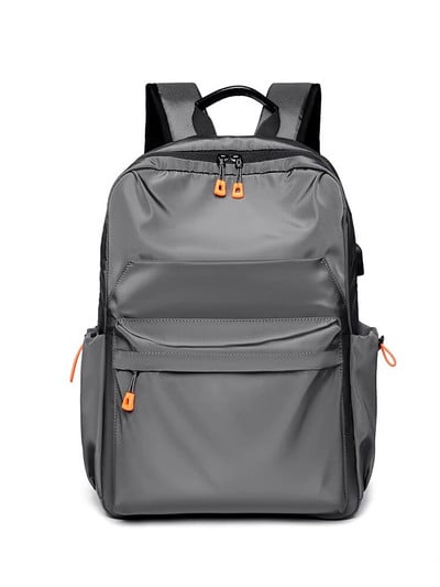 Ανδρικό 14 ιντσών casual πολυλειτουργικό σακίδιο φόρτισης Usb Αδιάβροχο υφασμάτινο φοιτητικό σακίδιο υπολογιστή Oxford