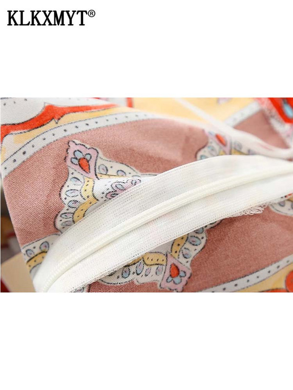 KLKXMYT TRAF Γυναικεία σετ παντελονιών 2 τεμαχίων 2023 Νέα μόδα μπλούζες με ζώνη με στάμπα γυναικεία κοστούμια Παντελόνια δύο τεμαχίων Γυναικεία ρούχα