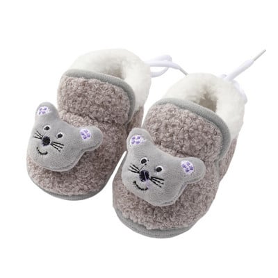 Baywell Infant Boys Girls Fluffy Warm Boots Cute Cartoon House Fuzzy Indoor Bedroom Shoes Toddler Cozy First Walker 0-18M