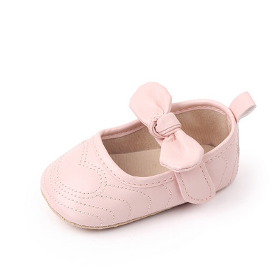 Νεογέννητα παιδικά παπούτσια για κορίτσια Princess PU Παπούτσια για νήπια Διακόσμηση φιόγκου Μαλακή σόλα Αντιολισθητική σόλα First Walker Παπούτσια 0-18 εκατ.