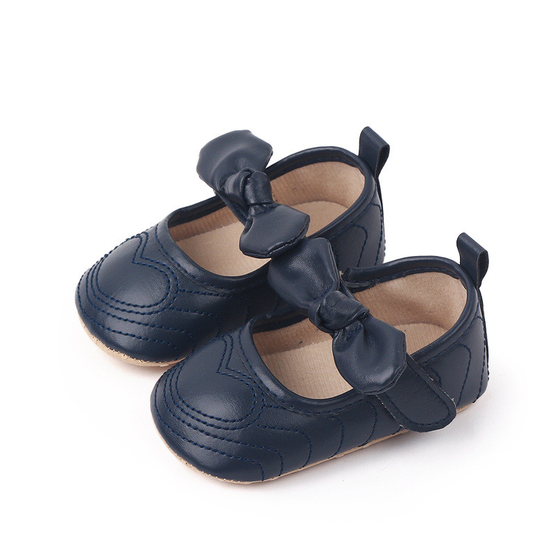 Νεογέννητα παιδικά παπούτσια για κορίτσια Princess PU Παπούτσια για νήπια Διακόσμηση φιόγκου Μαλακή σόλα Αντιολισθητική σόλα First Walker Παπούτσια 0-18 εκατ.