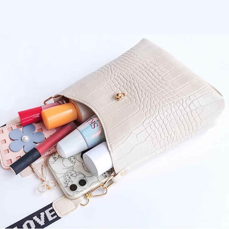 Crocodile Messenger kis táskák nőknek Luxus, kiváló minőségű női kézitáskák vödörtáska PU bőr kereszttestű válltáska 2023