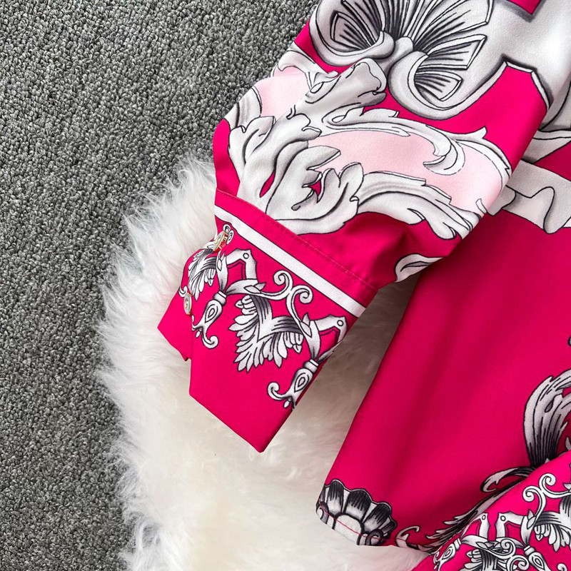 Πολυτελές κοστούμι με στάμπα γιακάς μακρυμάνικο + παντελόνι Fashion μπλούζα Παντελόνι Γυναικείο Σετ Καλοκαιρινό κοστούμι γραφείου Απλή 2 τεμαχίων Σετ παντελόνι