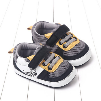 Обувки за новородено момче Обувки за бебешко креватче с мека подметка Топли маратонки против хлъзгане Ежедневни обувки за малко дете Дишащи мрежести обувки за прохождане