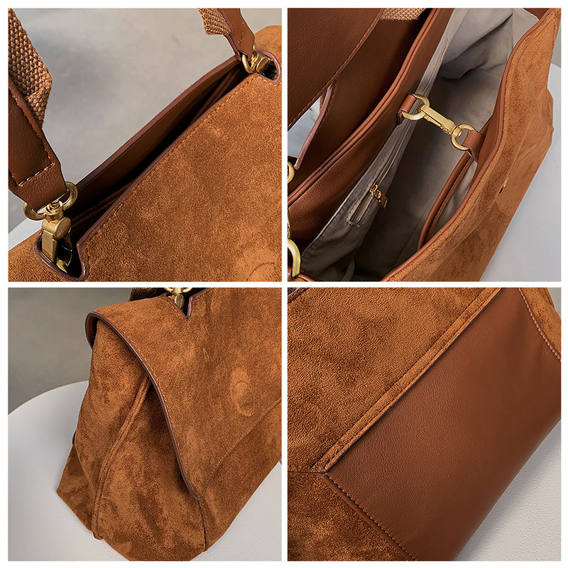 Mailman`s Bag Fashions Matte Suede Ευέλικτο φθινόπωρο και χειμώνα Γυναικεία τσάντα χιαστί μεγάλης χωρητικότητας Τσάντα ώμου μονής 2023 Νέα