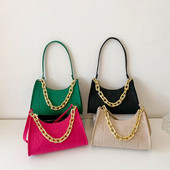 2023. aasta uus mood naiste ketiga õlakotid, vildist PU-nahast ühevärviline kaenlaaluse kott Naiste lihtsad vabaaja kivimustriga käekotid