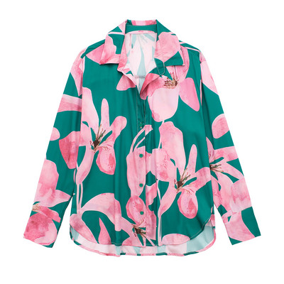 Co Ord Set haine femei 2023 fashion vintage cu imprimeu floral seturi pantaloni camasa si pantaloni lati cu talie inalta Nou in seturi asortate