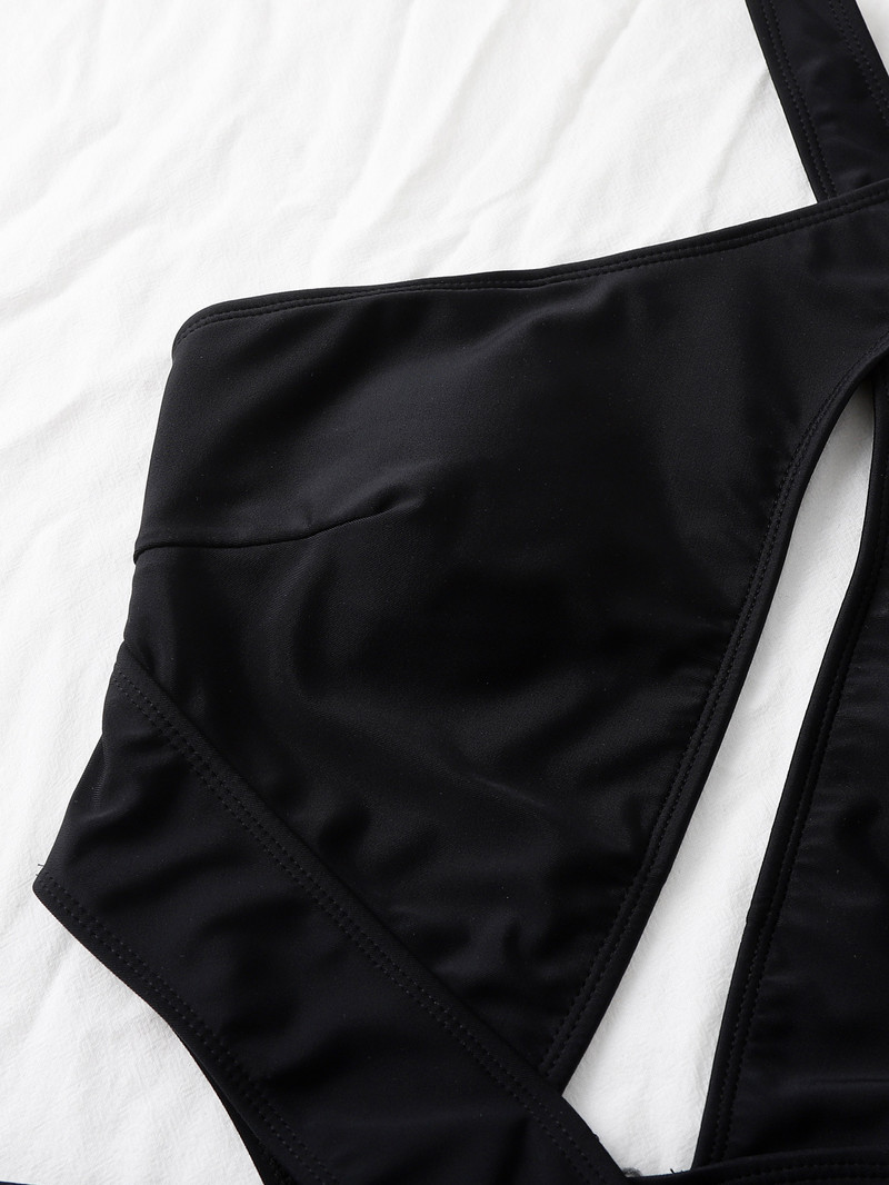 Μαγιό μπικίνι Γυναικείο μαγιό μονόχρωμο μαγιό 2023 Halter Cross Push Up Hollow Out Backless Tummy Control μαγιό