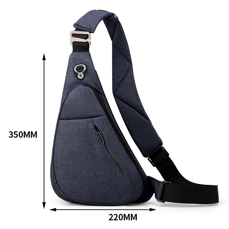 Pánska náprsná taška, nylonová taška cez rameno, proti krádeži, ľahká taška cez rameno s konektorom pre slúchadlá, kabelky, cestovné nákupné tašky cez rameno