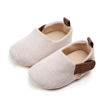 Нови бебешки обувки за първа проходилка, памук, мека подметка, противоплъзгаща се есенна обувка, момче, момиче, малко дете, чист цвят