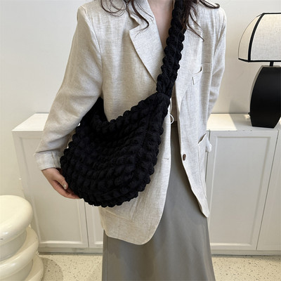 Nylon válltáska Női Pliszírozott Buborékok Felhőtáska Steppelt Tote Cross Body Bag Női Kézitáska Pénztárca Messenger bevásárlótáska