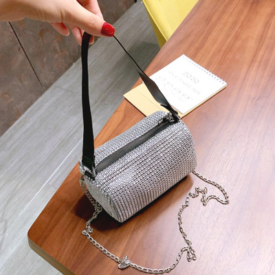 2023 Nove male torbice na rame Bling Diamonds Print Ženska četvrtasta Clutch torbica Večernja torbica preko ramena Ženska Clutch torbica za večeru