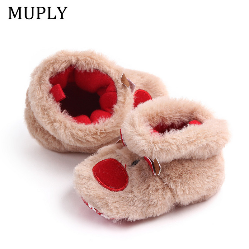 Iarna Bebeluși Fetițe Băieți Păstrați Pantofii de căldură Muply Elan de Crăciun Primii umblători Anti-alunecare Nou-născut Nou-născut Încălțăminte pentru fetiță Pantofi