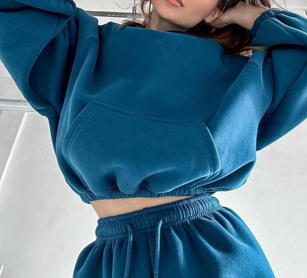 Set două piese ținute femei 2023 modă toamnă design buzunare libere uni mânecă lungă hanorac cu glugă și pantaloni sport casual