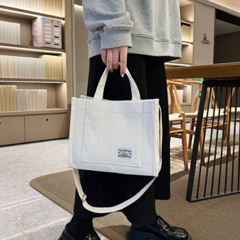 Дамска платнена ежедневна голяма чанта Ретро арт платнени чанти през рамо за жени Дамски чанти през рамо с цип от рипсено кадифе Луксозна дизайнерска чанта