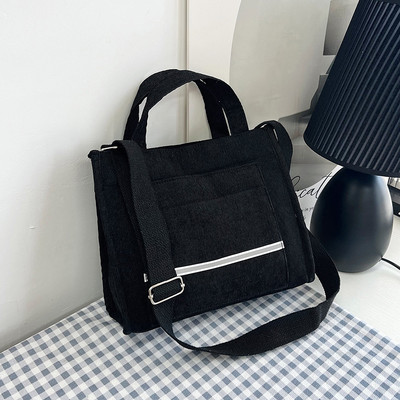 Ženska platnena torba za ležerne potrebe Retro umjetničke platnene torbe preko ramena za žene Samtane torbe na rame s patentnim zatvaračem Luksuzna dizajnerska torba