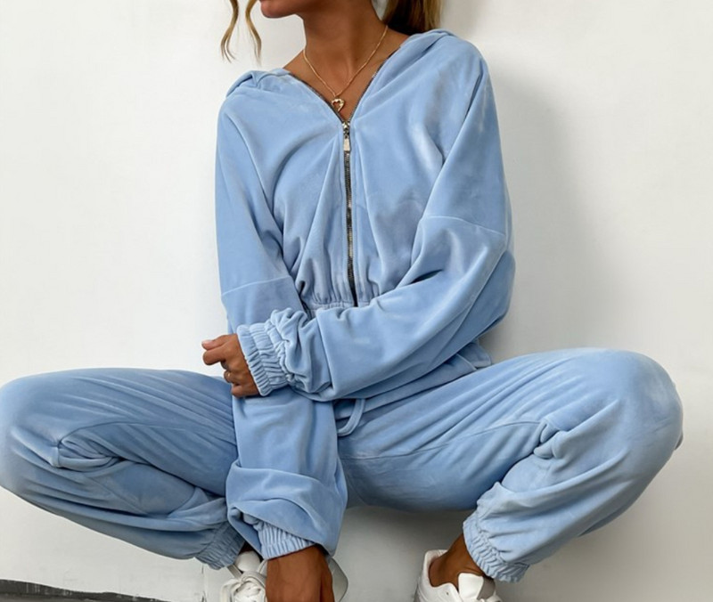 Kaheosaline naiste komplekt 2023. aasta kevadine tavaline vabaaja pikkade varrukatega kampsun kapuutsiga kampsun ja kõrge vöökohaga taskuga pükste komplekt