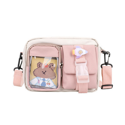 Genți de mână Kawaii în stil japonez pentru femei, genți din nailon, cu buzunare multiple, geantă de școală pentru studenți, genți crossbody