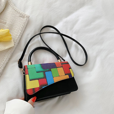 2023, mini geantă de damă de modă, geantă de lux cu lanț, geantă de umăr pictată, geantă PU, de culoare solidă, geantă de mesager cu design de lux