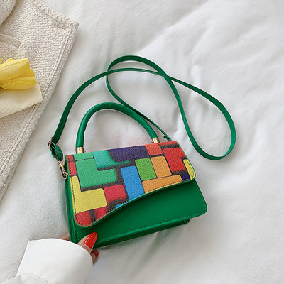 2023, mini geantă de damă de modă, geantă de lux cu lanț, geantă de umăr pictată, geantă PU, de culoare solidă, geantă de mesager cu design de lux