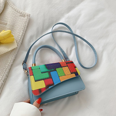 2023, mini geantă de damă de modă, geantă de lux cu lanț, geantă de umăr pictată, geantă PU, de culoare solidă, geantă de mesager cu design de lux