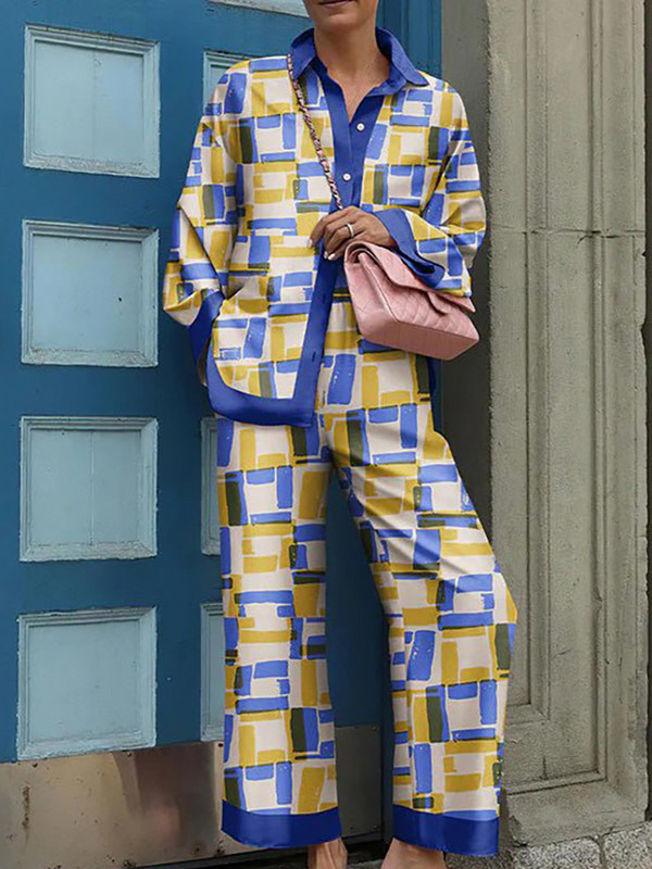 Νέο γυναικείο παντελόνι Streetwear 2022 Άνοιξη φθινόπωρο Vintage Σετ δύο τεμαχίων Κομψή γυναικεία μακρυμάνικη στάμπα φαρδιά αθλητική φόρμα