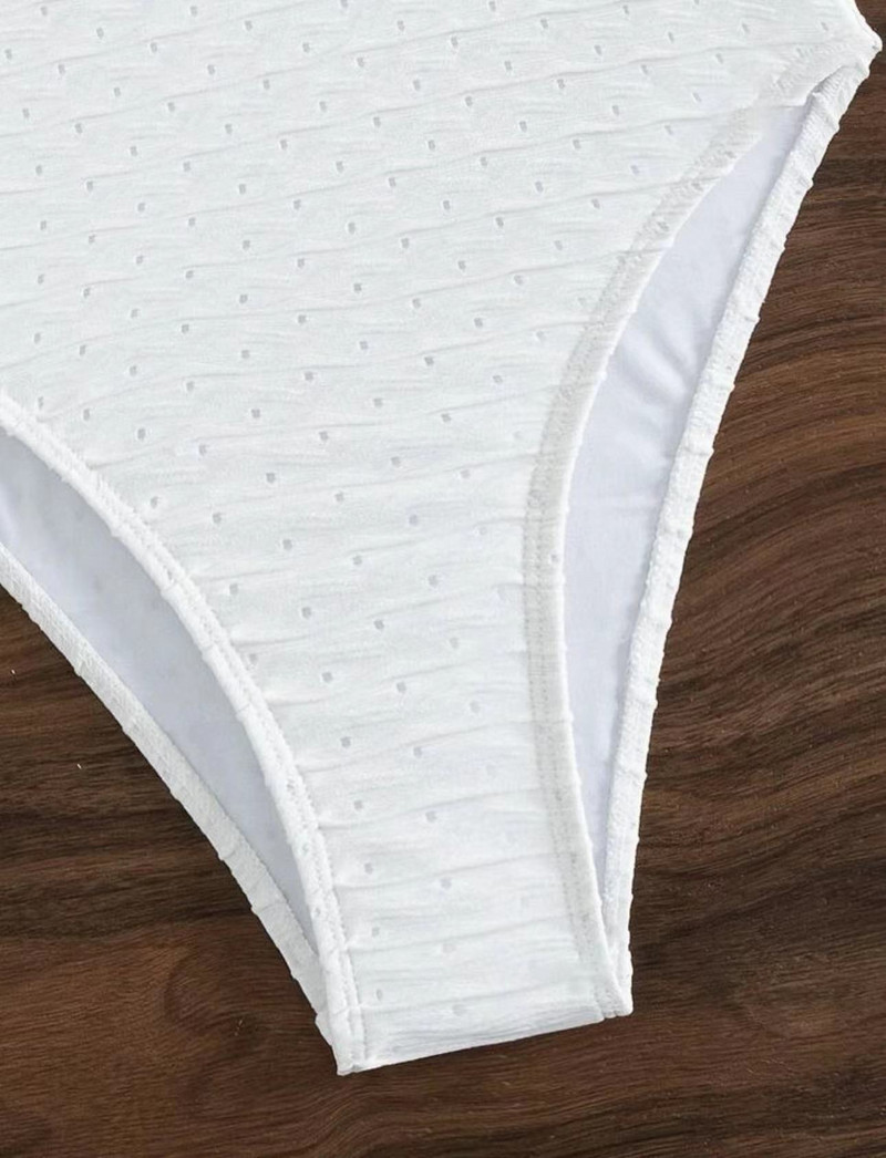 Καλοκαιρινό μασίφ λευκό ολόσωμο μαγιό 2023 Γυναικείο halter padded Hollow Out Tummy Control Μαγιό παραλίας Monokini