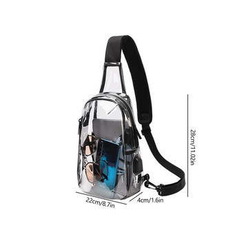 Fashion Crossbody Τσάντα Stadium Εγκεκριμένο Clear PVC Chest Bag αδιάβροχη διαφανής μικρή τρύπα ακουστικών με φερμουάρ για άνδρες γυναίκες