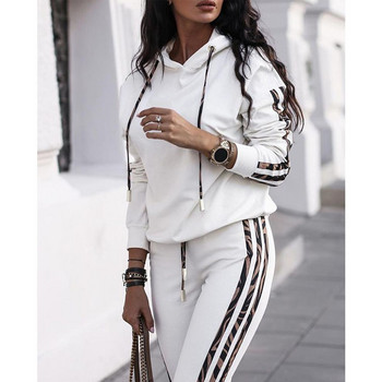 2023 New Women Fashion Printed Cropped Hoodies Σετ φούτερ παντελόνι casual αθλητικές φόρμες για τζόκινγκ