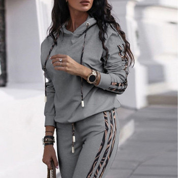 2023 New Women Fashion Printed Cropped Hoodies Σετ φούτερ παντελόνι casual αθλητικές φόρμες για τζόκινγκ