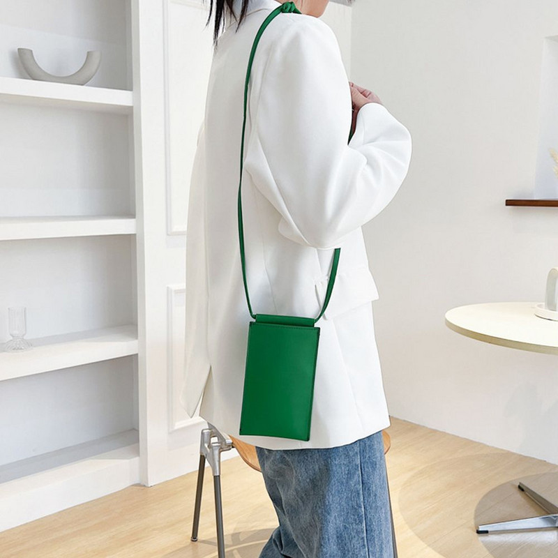 Υψηλής ποιότητας απλή PU δερμάτινη τσάντα ώμου τηλεφώνου Μονόχρωμη τσάντα μικρού νομίσματος Casual τσάντες χιαστί για γυναίκες γυναίκες