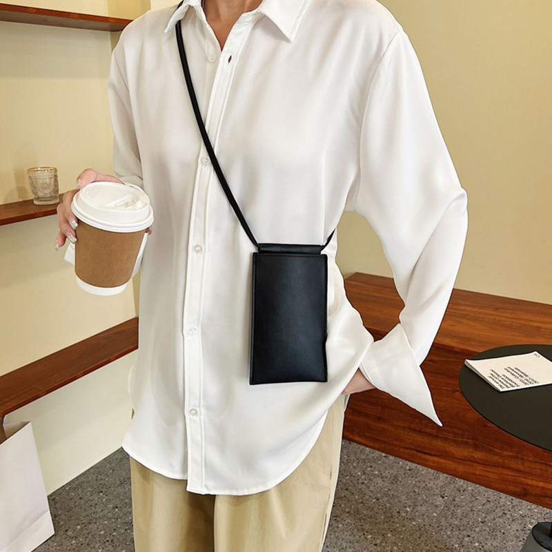 Υψηλής ποιότητας απλή PU δερμάτινη τσάντα ώμου τηλεφώνου Μονόχρωμη τσάντα μικρού νομίσματος Casual τσάντες χιαστί για γυναίκες γυναίκες