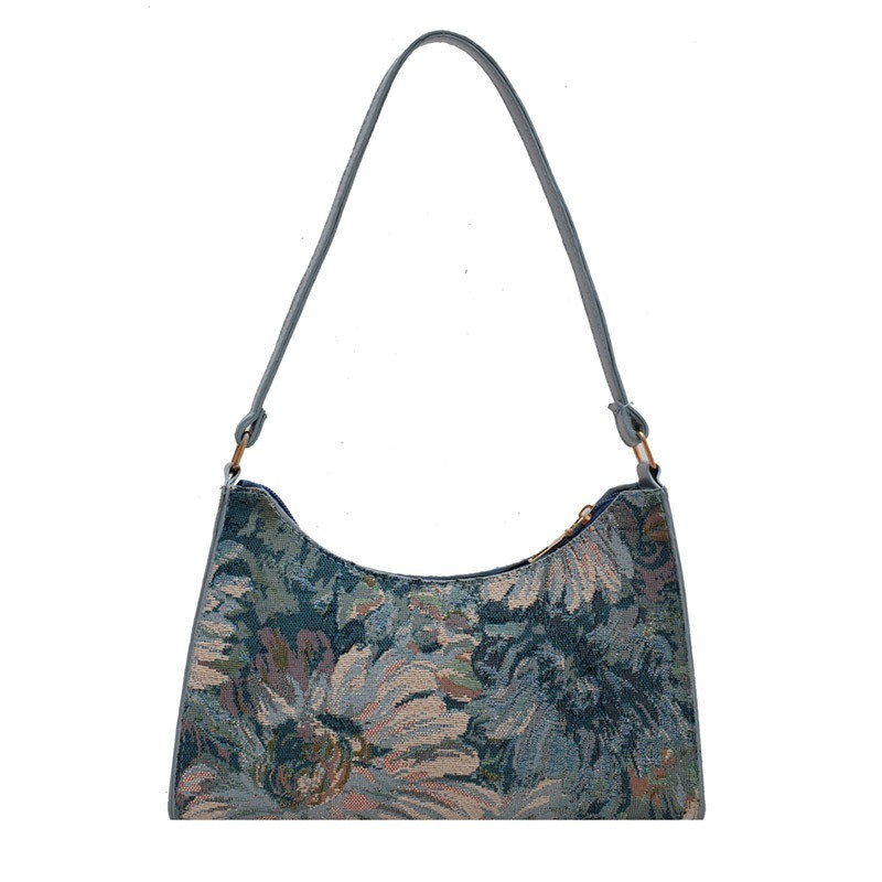 Geantă pentru subrat pentru femei, vara 2023, la modă, cu pictură în ulei, geantă de umăr, drăguță, simplă, și poșetă, geantă mică de călătorie pentru femei