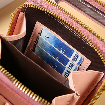 Дамски чанти Меки кожени портфейли Сензорен екран Портмоне за мобилен телефон Дамска чанта през рамо през рамо Дамска чанта Евтини дамски чанти